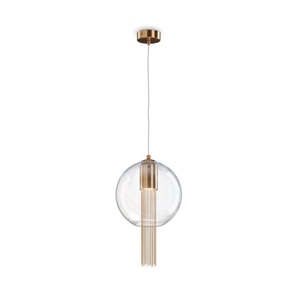 Maytoni Hängeleuchte Pendelleuchte Flusso in Gold und Transparent GU10 250mm, keine Angabe, Leuchtmittel enthalten: Nein, warmweiss, Hängeleuchte, Pendellampe, Pendelleuchte