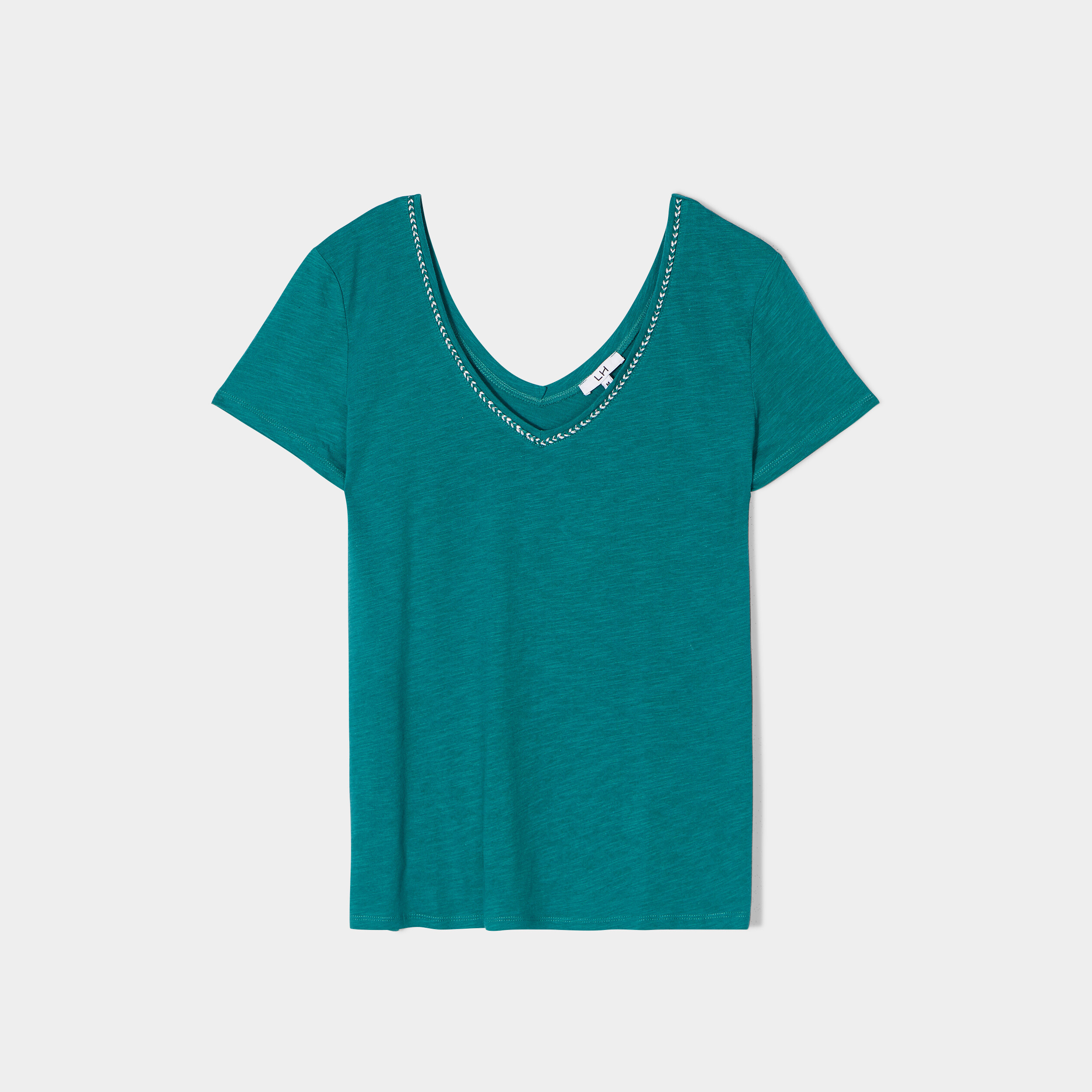T-shirt à manches courtes vert émeraude femme | La Halle