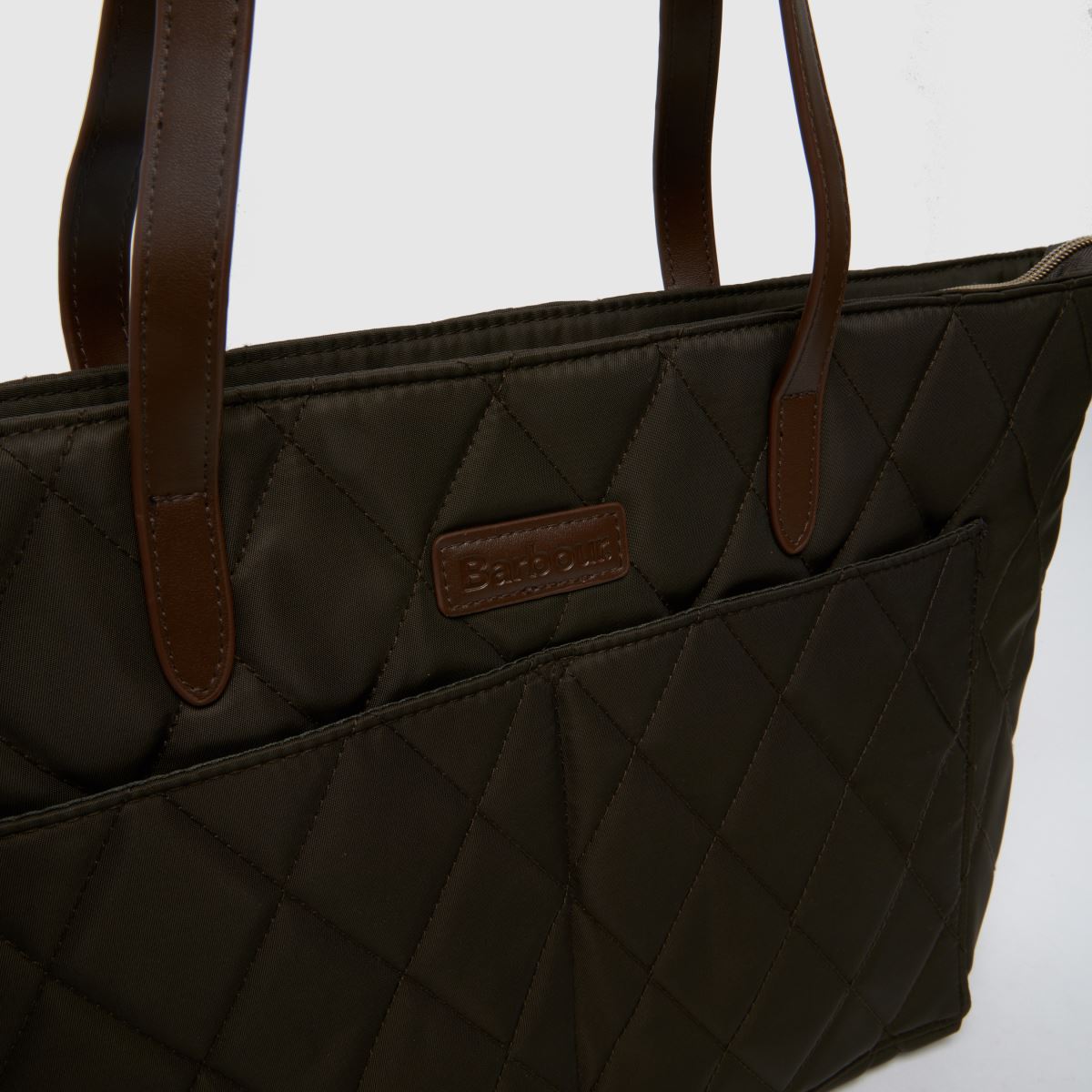 Barbour khaki quiltad tote-väska