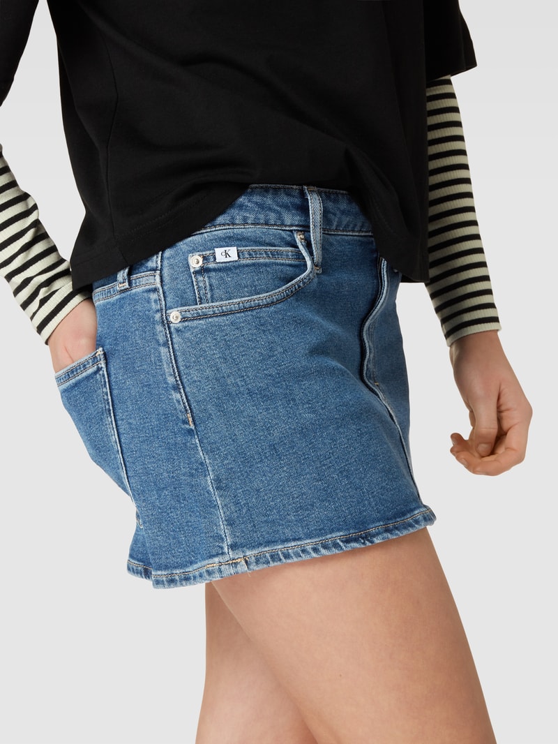 Minirock mit Label-Patch Modell 'MICRO' in jeans