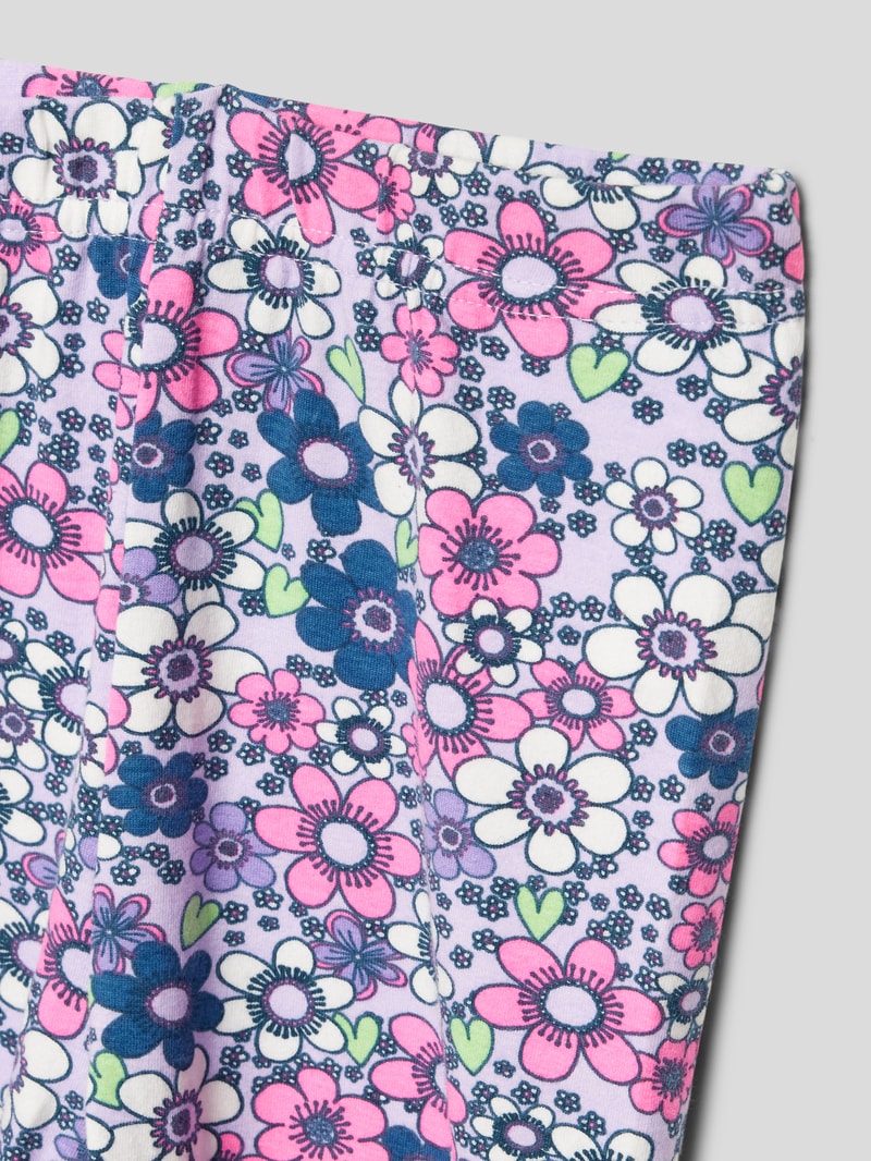 Leggings mit floralem Allover-Muster in hellrosa