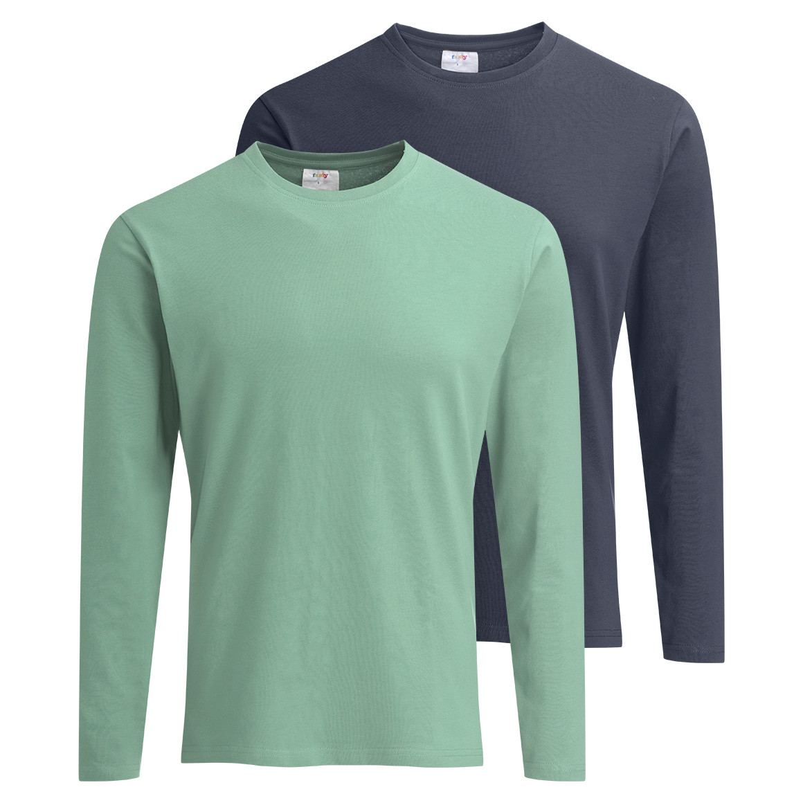 2 Herren Langarmshirts im Basic-Look