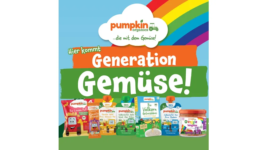 pumpkin organics Bio Quetschie Karotte, Birne, Spinat, Erbsen, Trockenpflaume 100 g