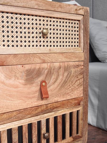 Wohnling Nachttisch 40x60x30 cm Mango Massivholz