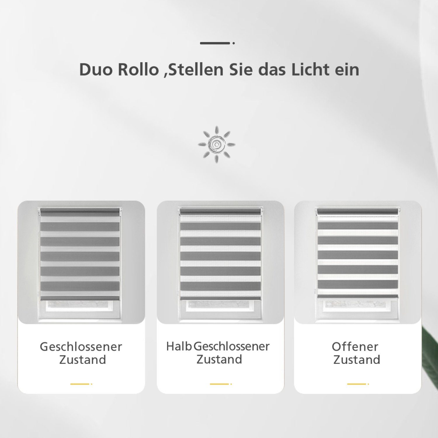 Doppelrollo Klemmfix ohne Bohren, i@home, freihängend, Klemmmontage