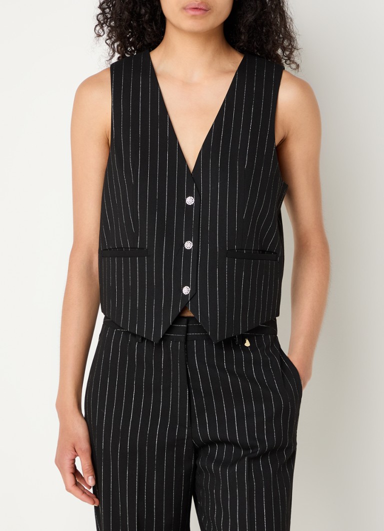 Fabienne Chapot Gigi -liivi lurex- ja pinstriitarikoristeilla