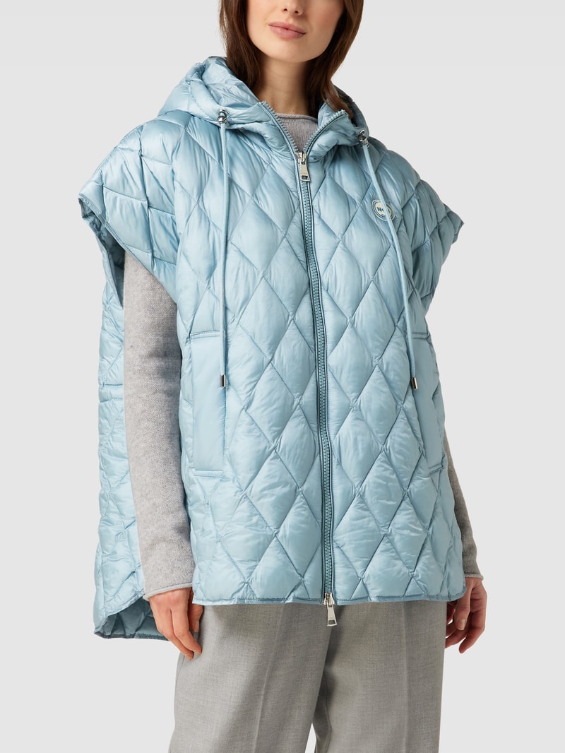 Oversized Steppweste mit Kapuze Modell 'CARLY' in hellblau