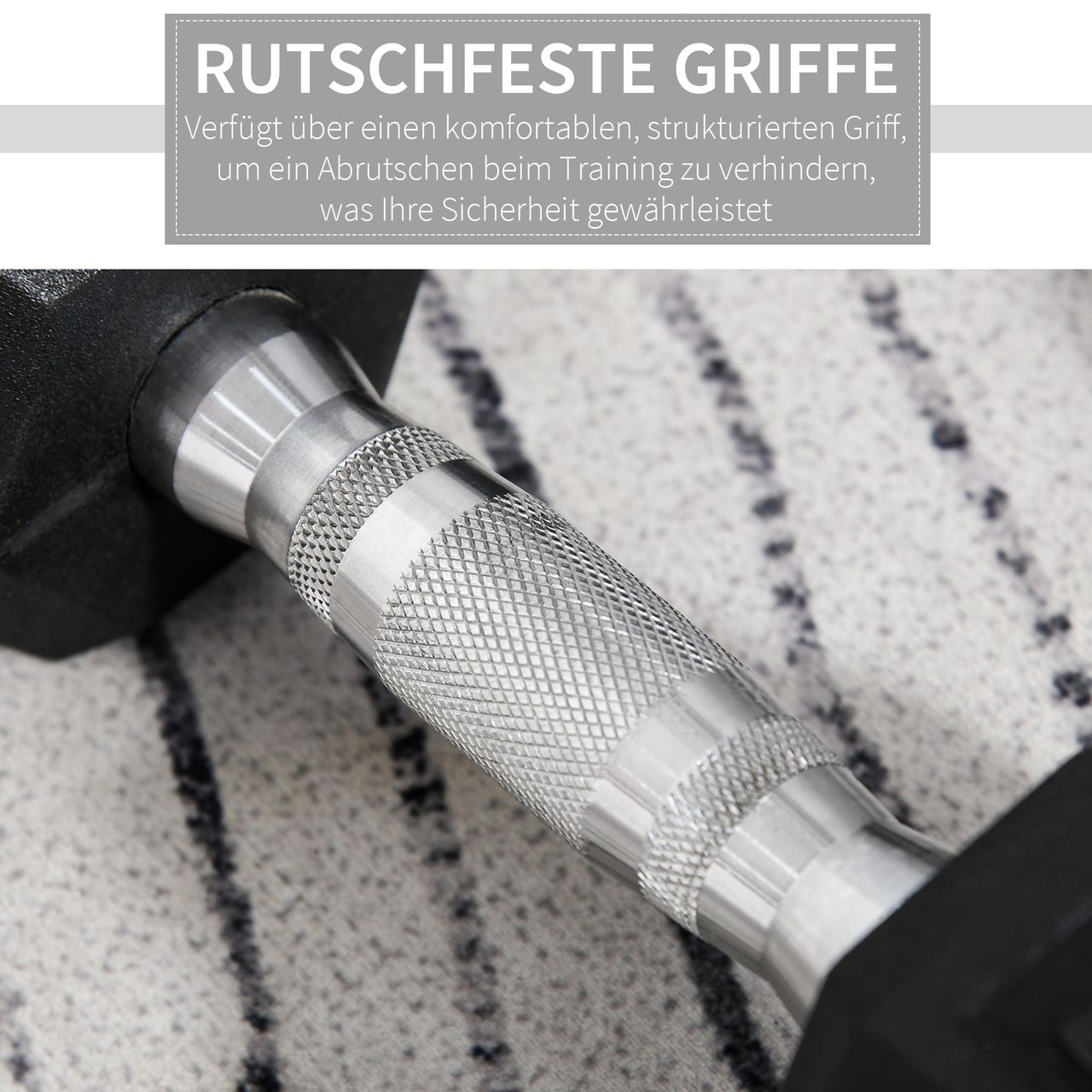 HOMCOM 2er-Set Gummi-Hantel Fitness Hantel Kurzhantel für Trainingsraum schwarz 8 KG