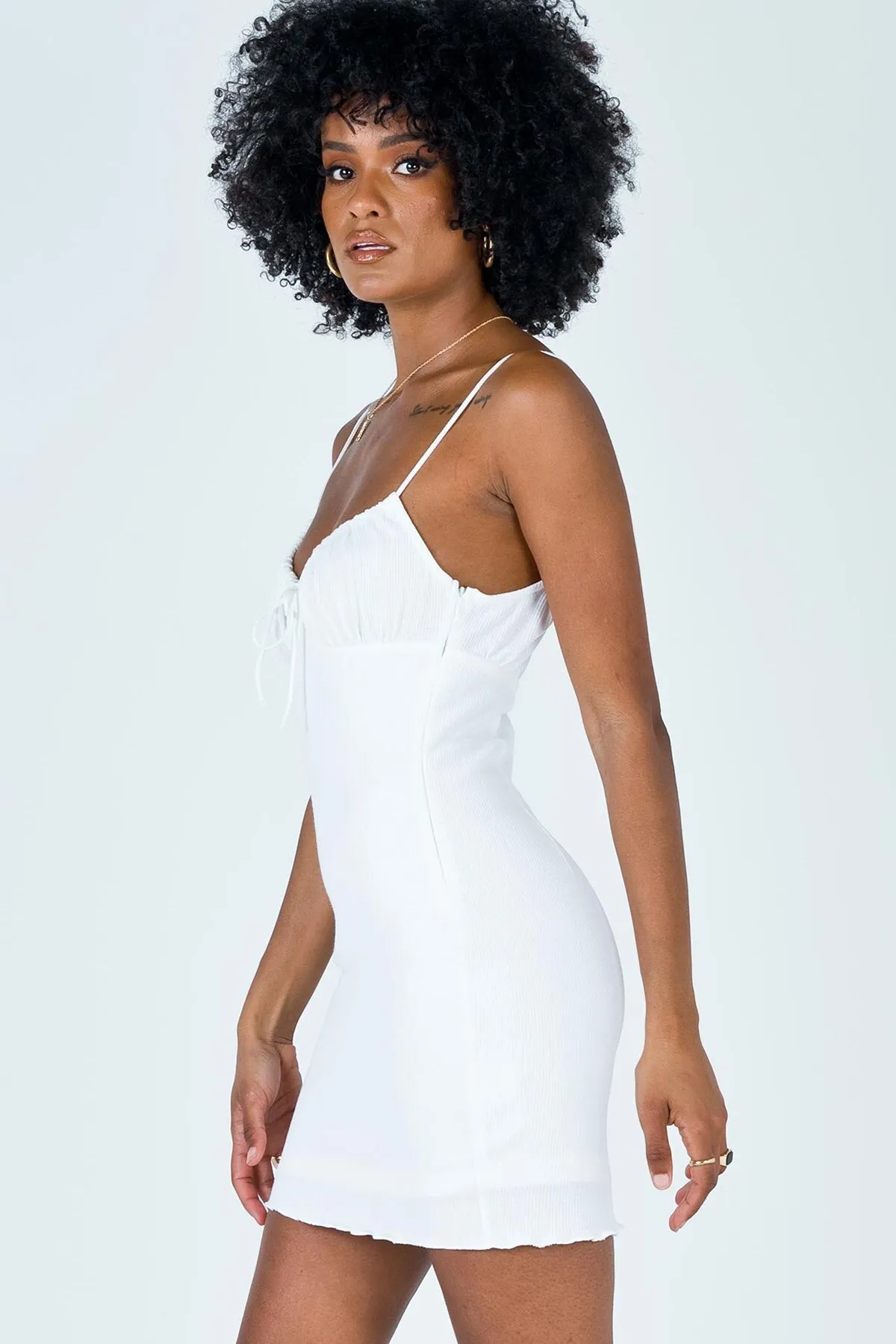 Madmext  Weißes Träger-Minikleid Mg1404