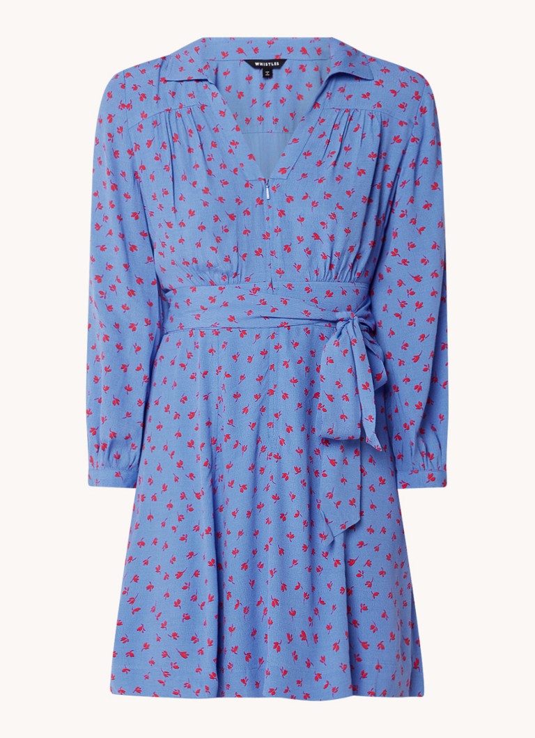 Rochie scurtă cu imprimeu floral și fluier