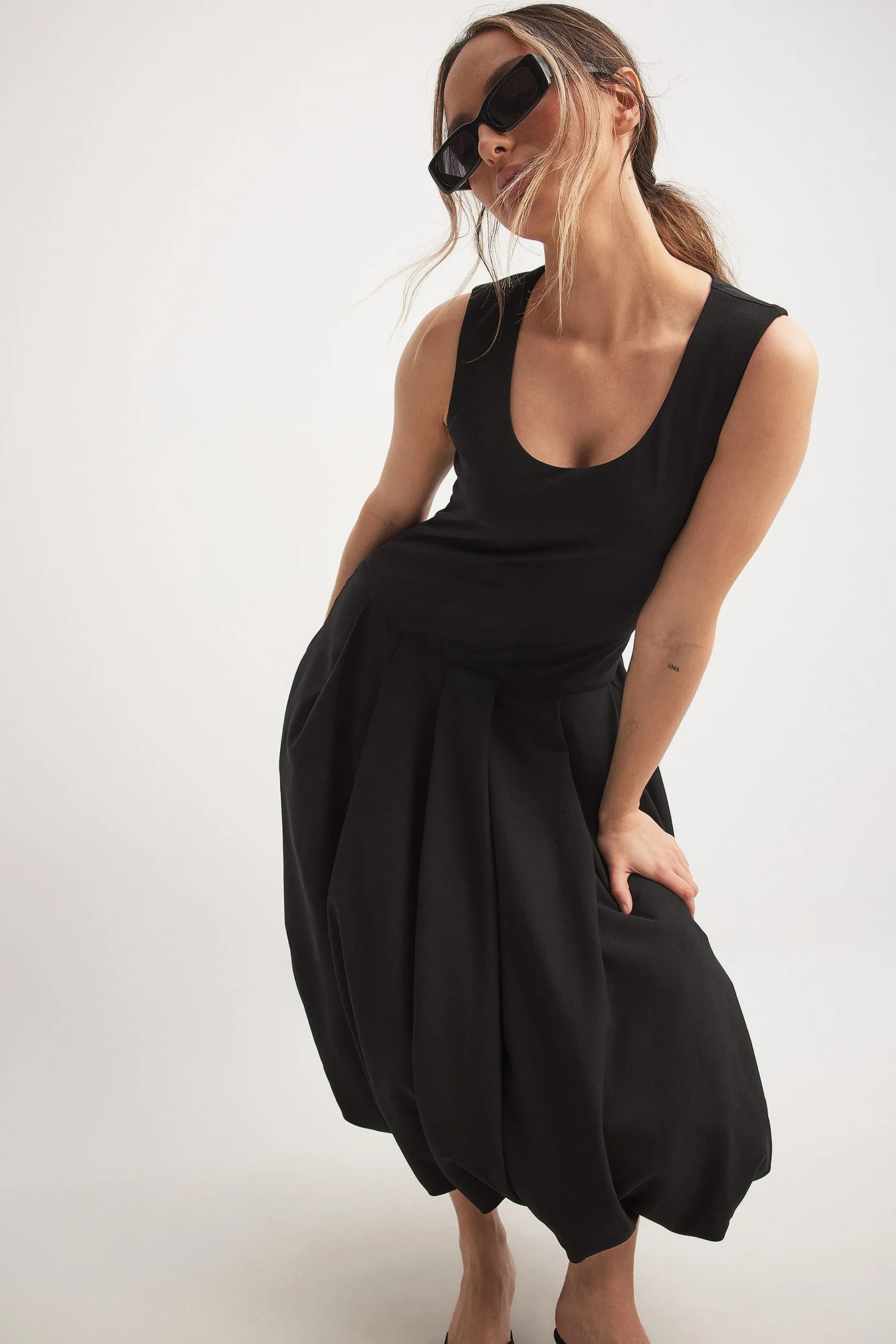 Midikleid mit Ballonrock
