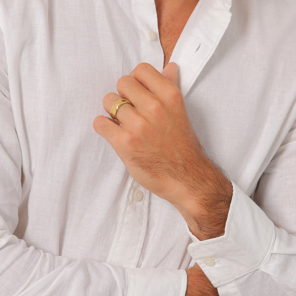 KUZZOI KUZZOI Bague La tendance de base de la bannière masculine est robuste et lisse en Bague