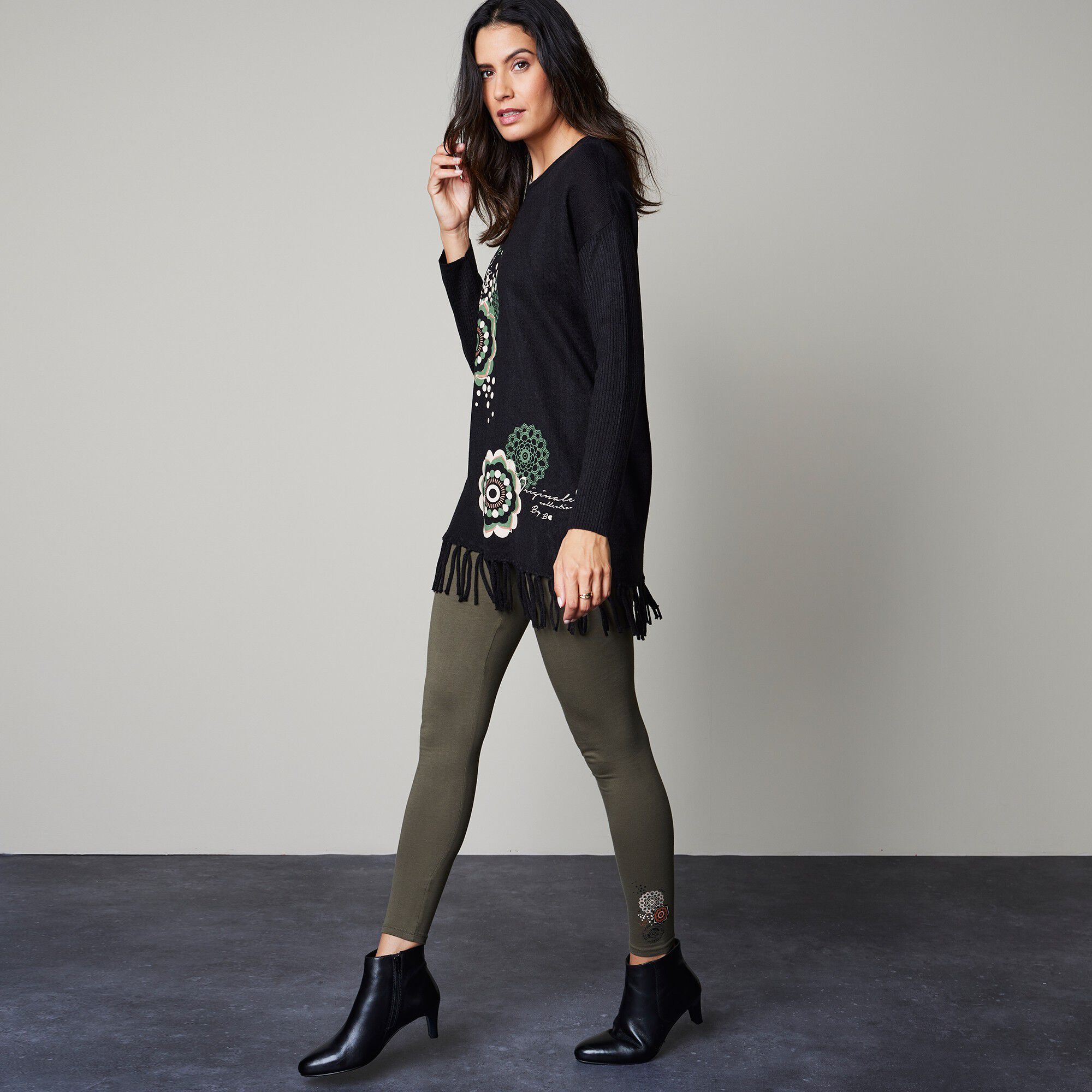 Legging long coton stretch imprimé