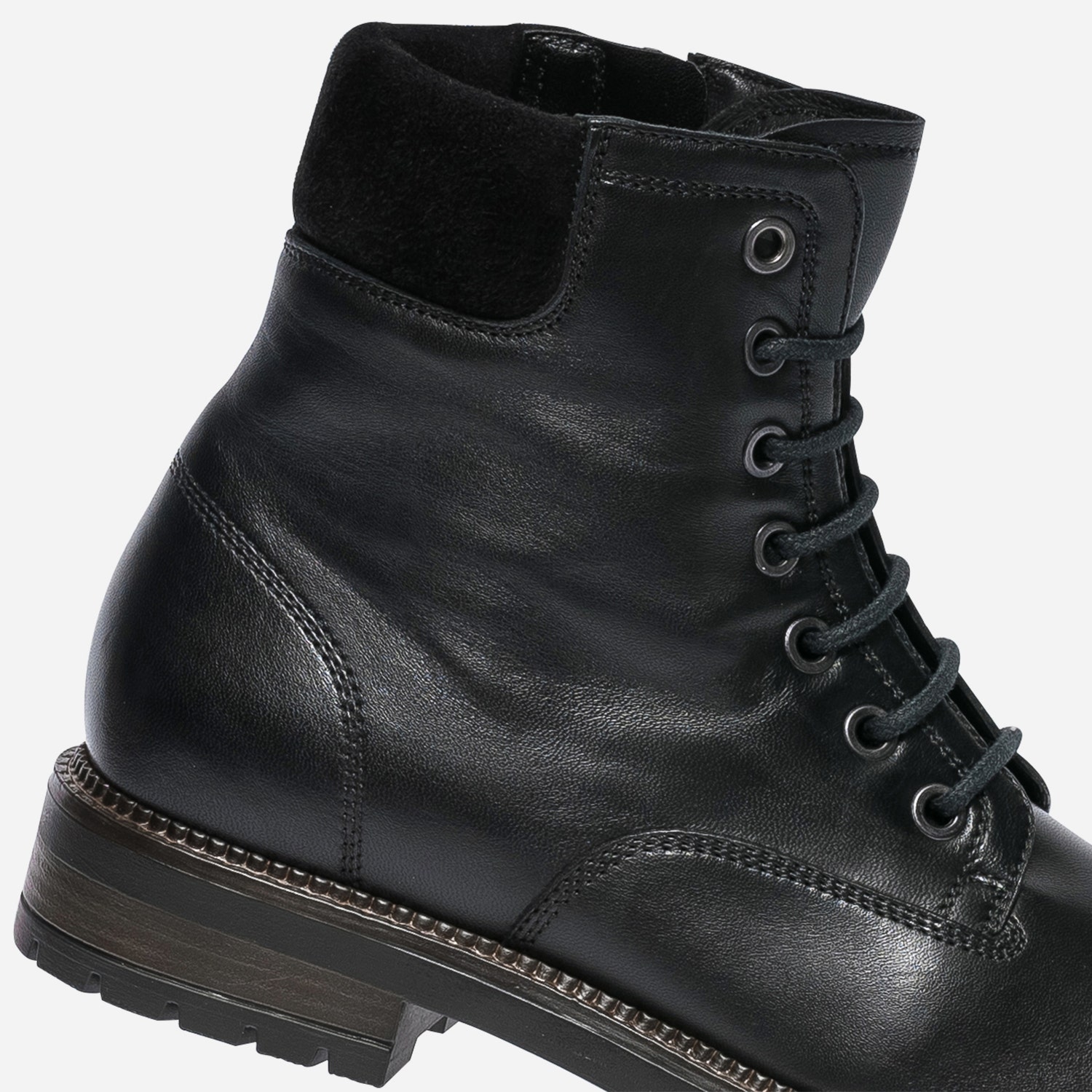 Bottine TEXTO noire éco-conçue en cuir