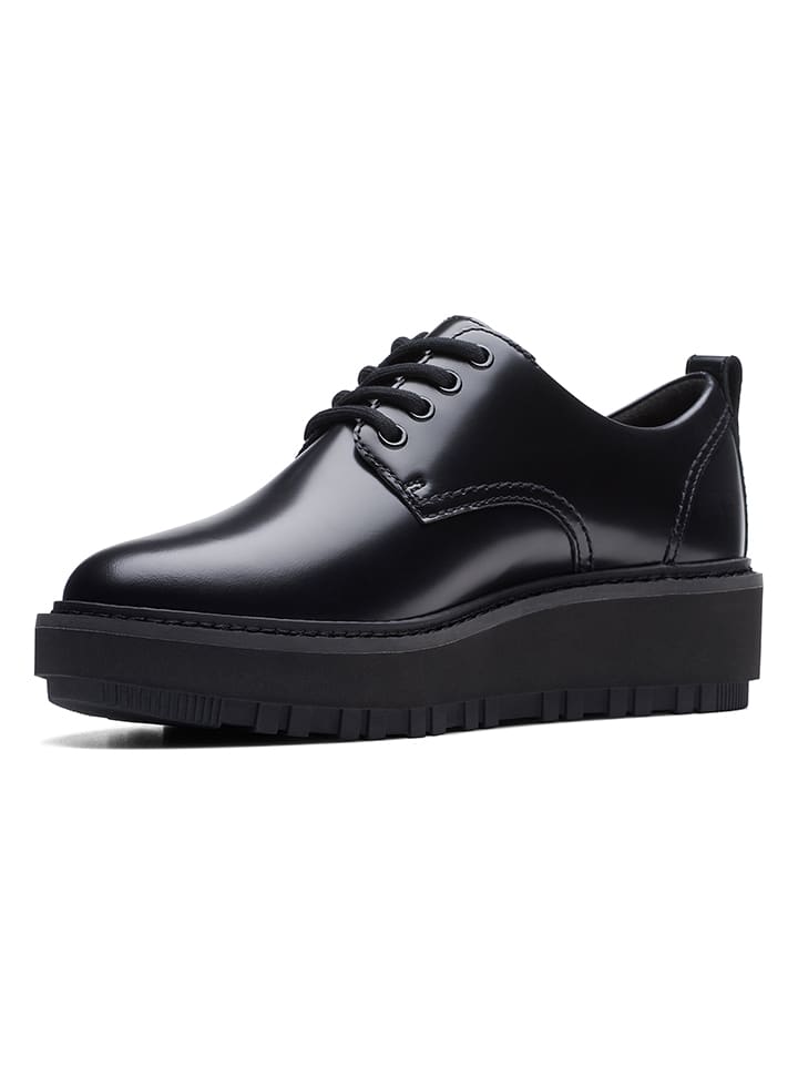Clarks Leder-Schnürschuhe ''OriannaW Derby'' in Schwarz günstig kaufen