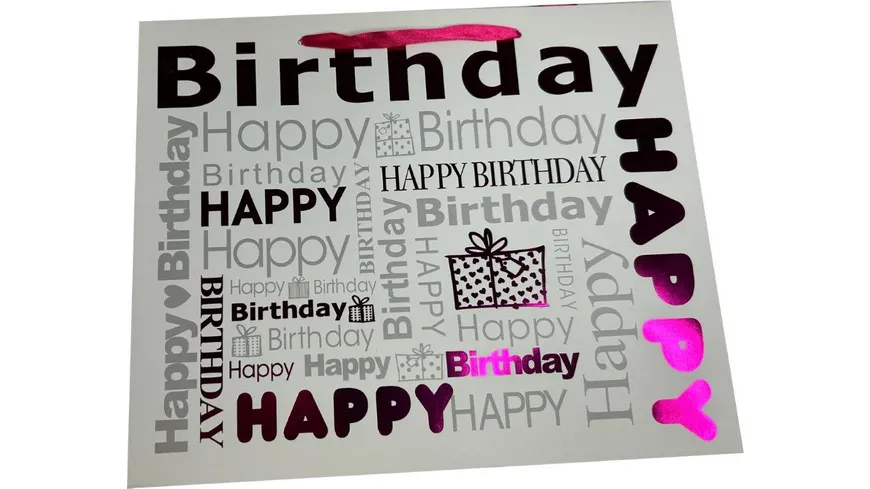 BOCK Geschenktüte gross Happy Birthday 26 x 33 x 13,5cm sortiert