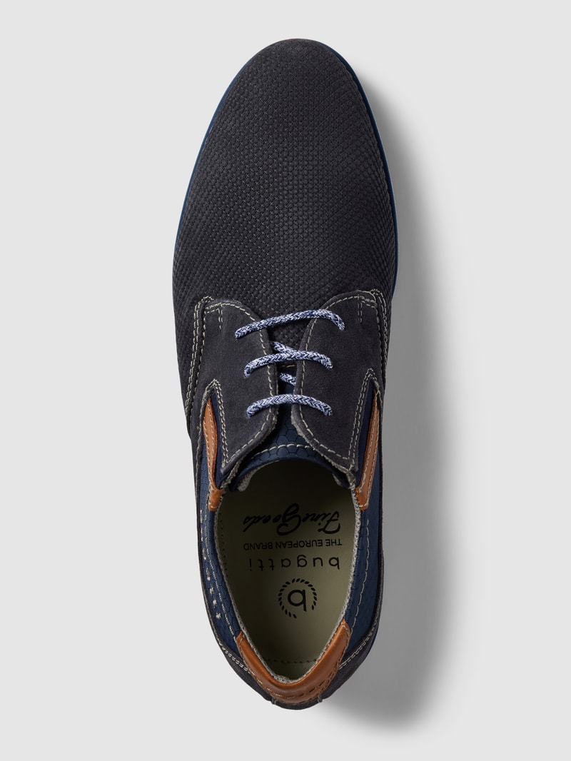 Halbschuhe mit Label-Details Modell 'Ciro' in dunkelblau