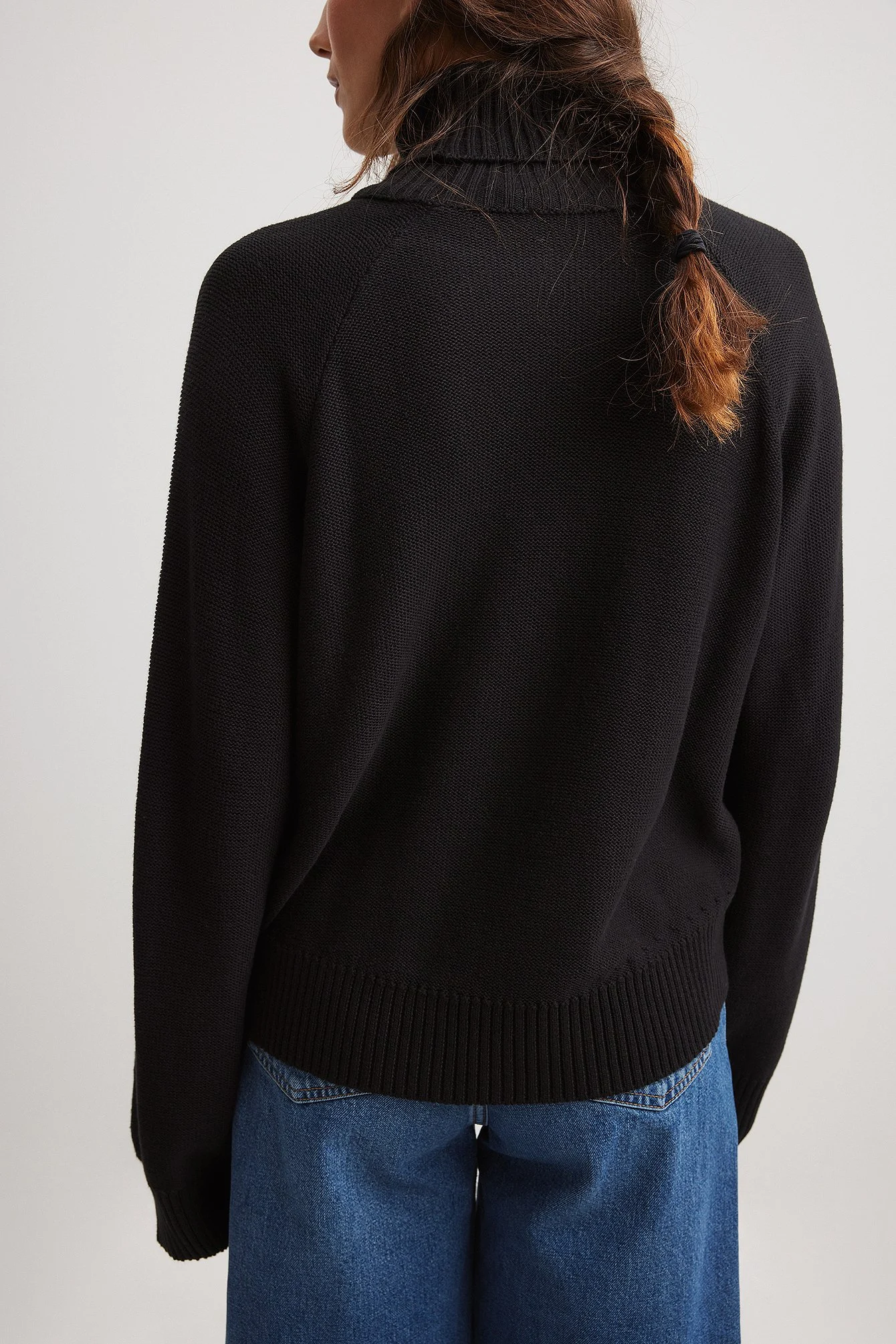 Strickpullover mit Rollkragen und Zopfmuster