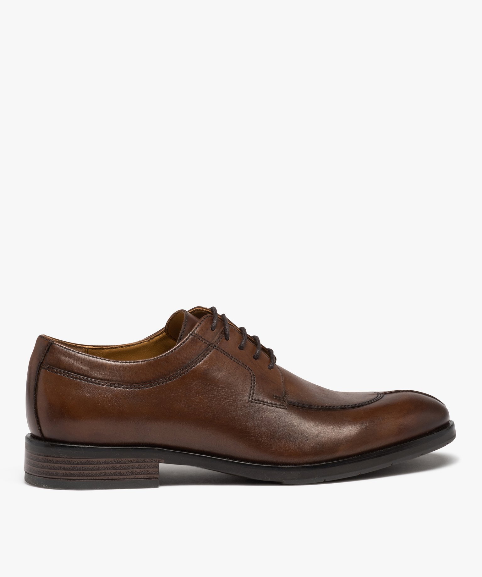 Derbies homme dessus en cuir uni à lacets cirés - Taneo marron | GEMO