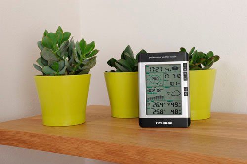 Hyundai WSP 3080 R Wind Wetterstation (mit Außensensor, Windmessung, Niederschlagsmessung, Datenübertragung an PC)