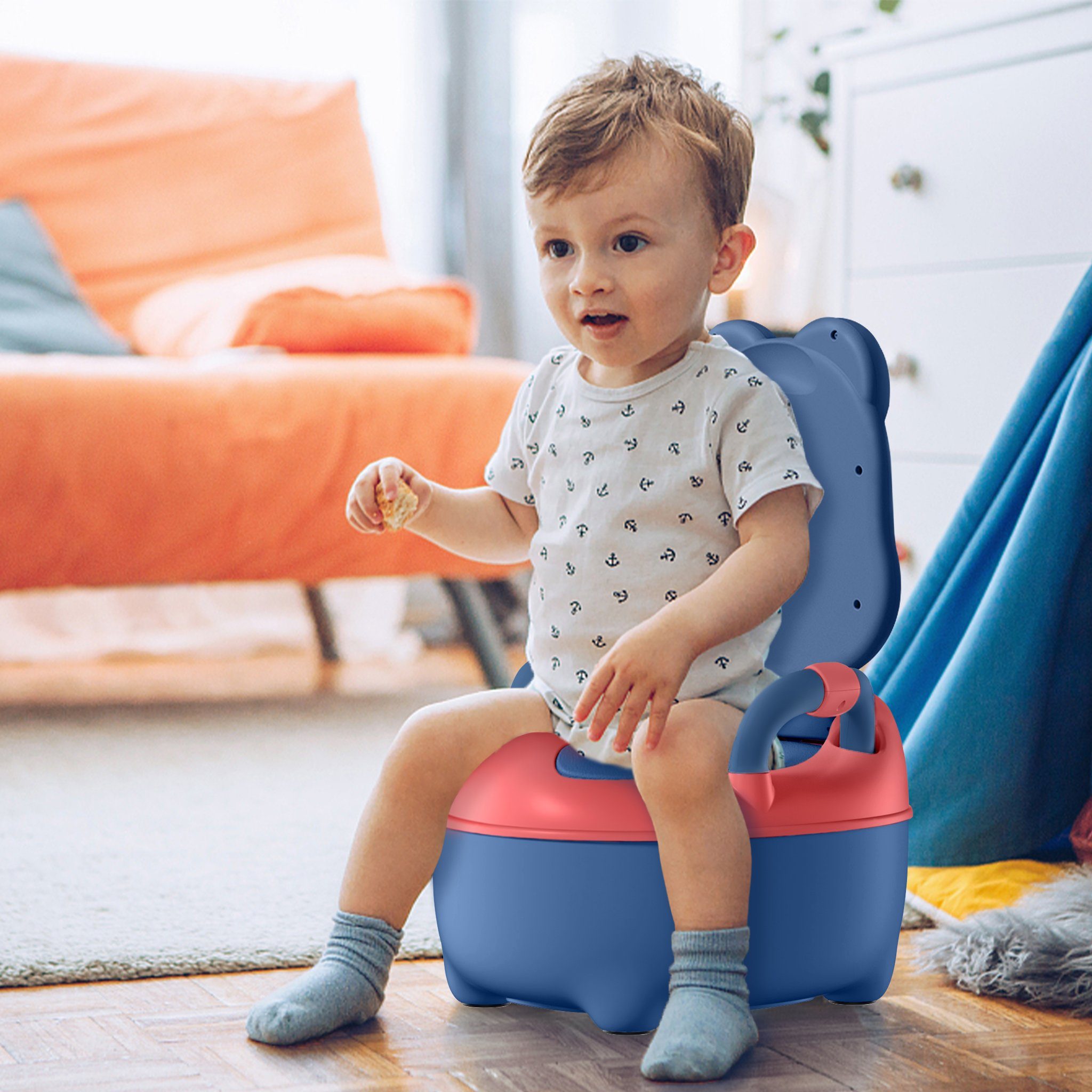 AUFUN Baby-Toilettensitz Kinder Töpfchen Toilettentrainer, Frosch Kindertoilette