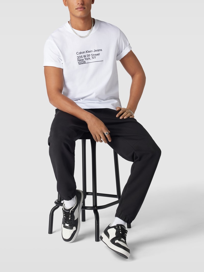T-Shirt aus Baumwolle Modell 'ADDRESS' in weiss