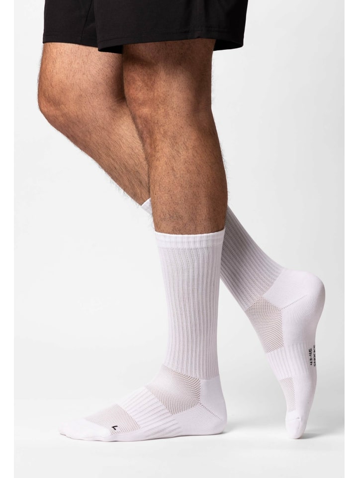 SNOCKS Hohe Laufsocken 4 Paar in Weiß günstig kaufen