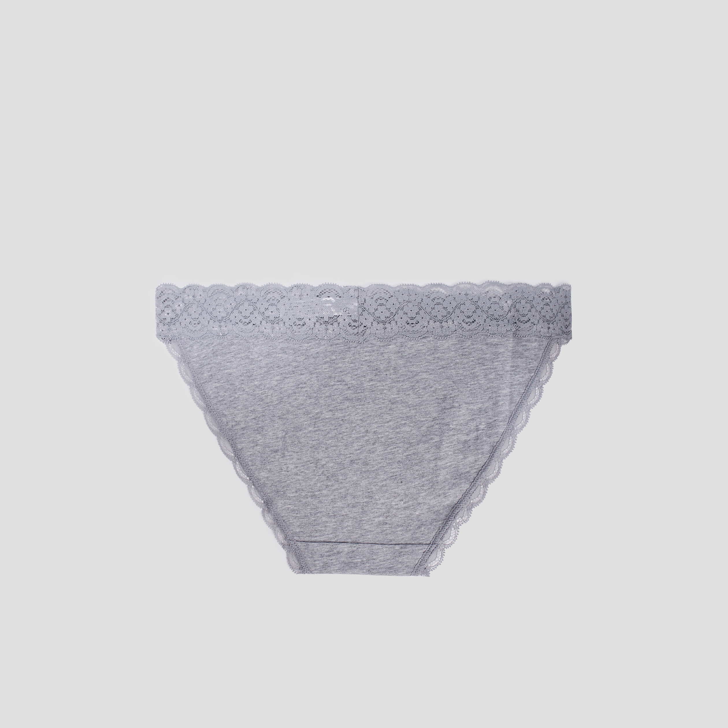Lot 3 culottes en coton détail dentelle gris femme | La Halle