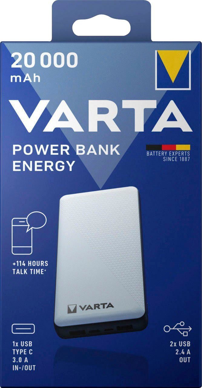 VARTA Power Bank Energy 20000 + Ladekabel 20000mAh Powerbank 20000 mAh (3,7 V)