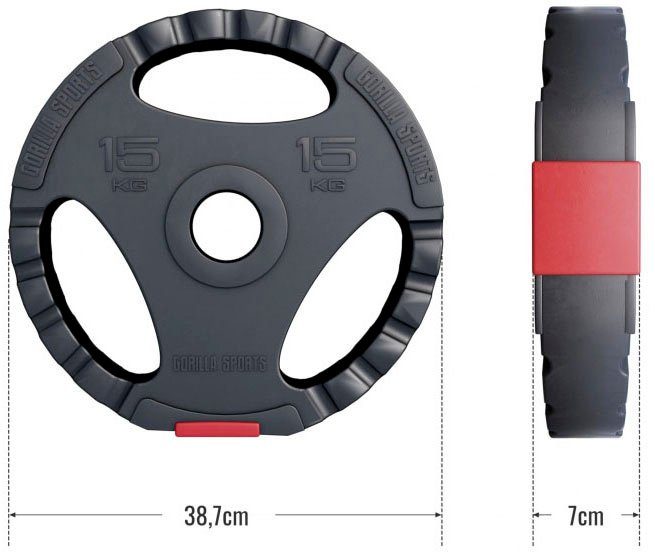GORILLA SPORTS Hantelscheiben Olympia 30 kg, 30 kg, (Set, 2-tlg)
