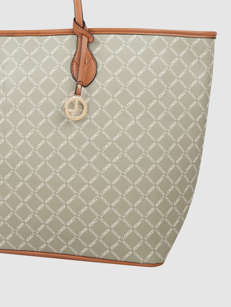 Shopper mit Logo-Muster Modell 'Filiberta' in stein