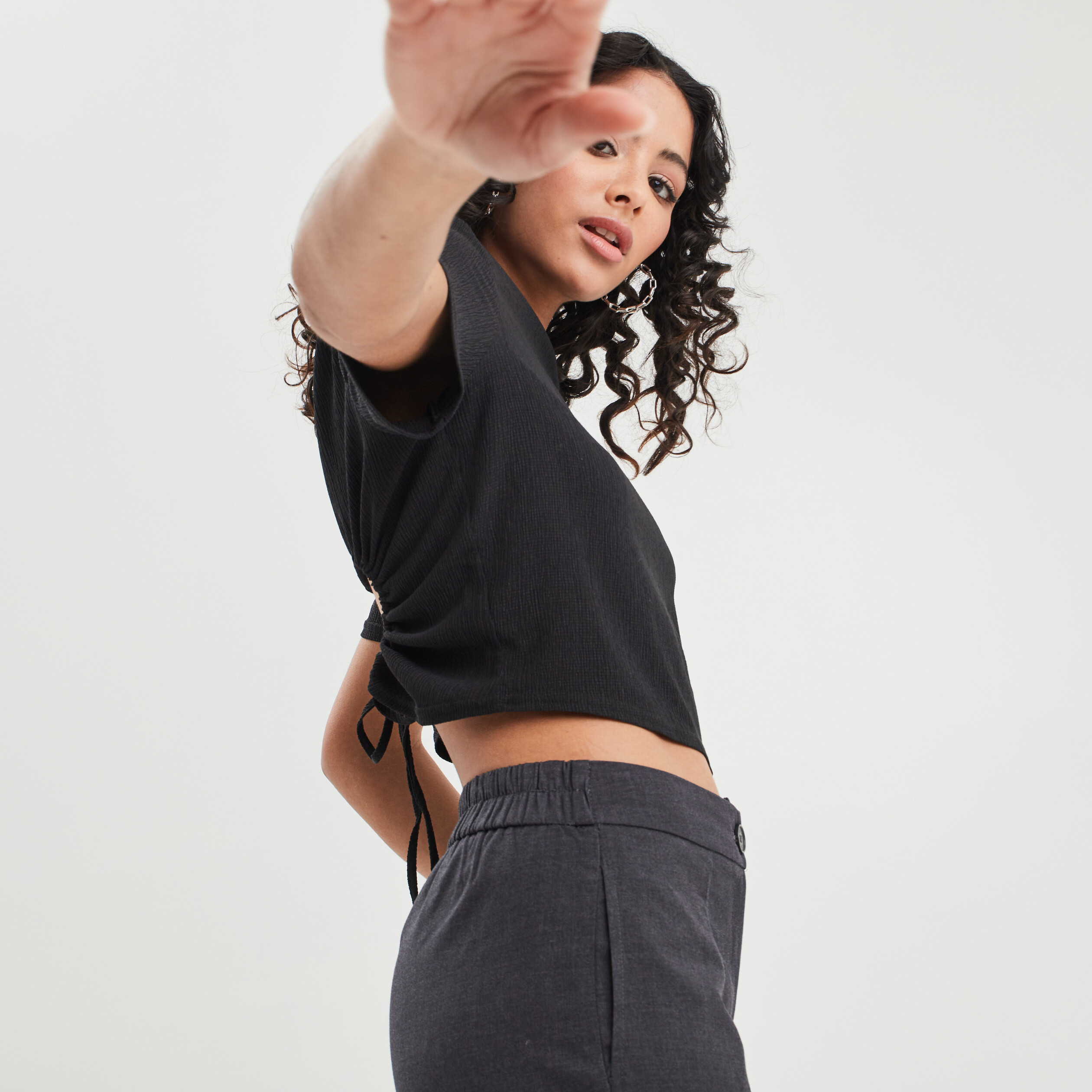 T-shirt manches courtes noir femme | La Halle