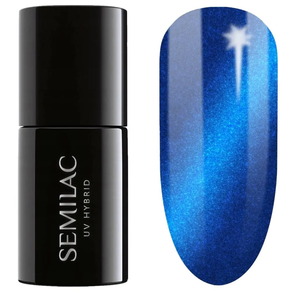Semilac UV Hybrid Βερνίκι Νυχιών 466 Μπλε Μεταξωτές Πιτζάμες 7ml