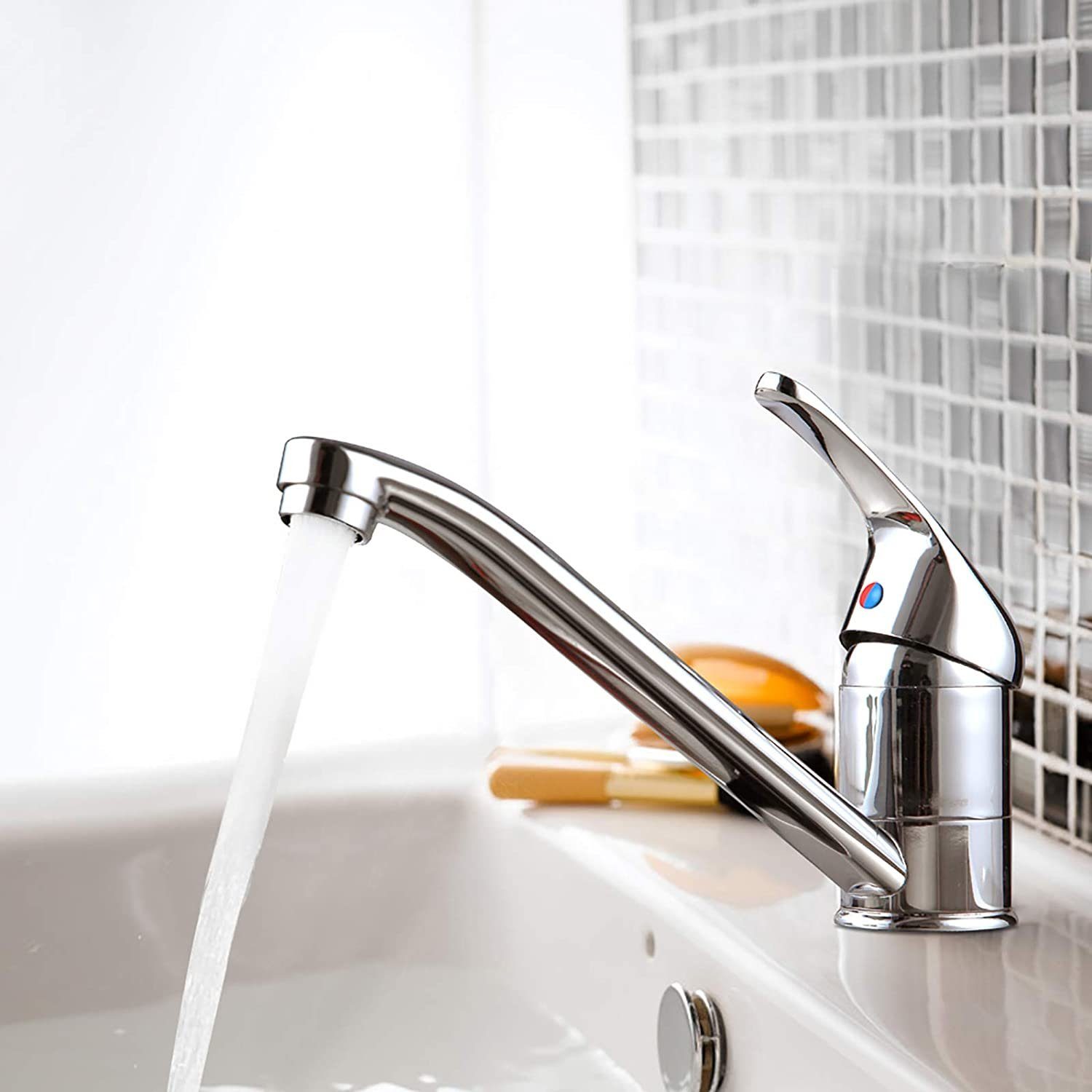 AUFUN Waschtischarmatur Wasserhahn Bad Spültischarmatur für Waschtisch