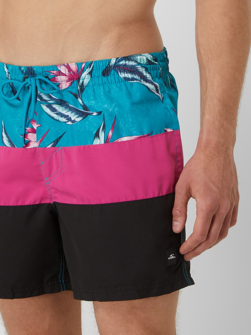 Badehose mit Colour-Blocking-Design in pink