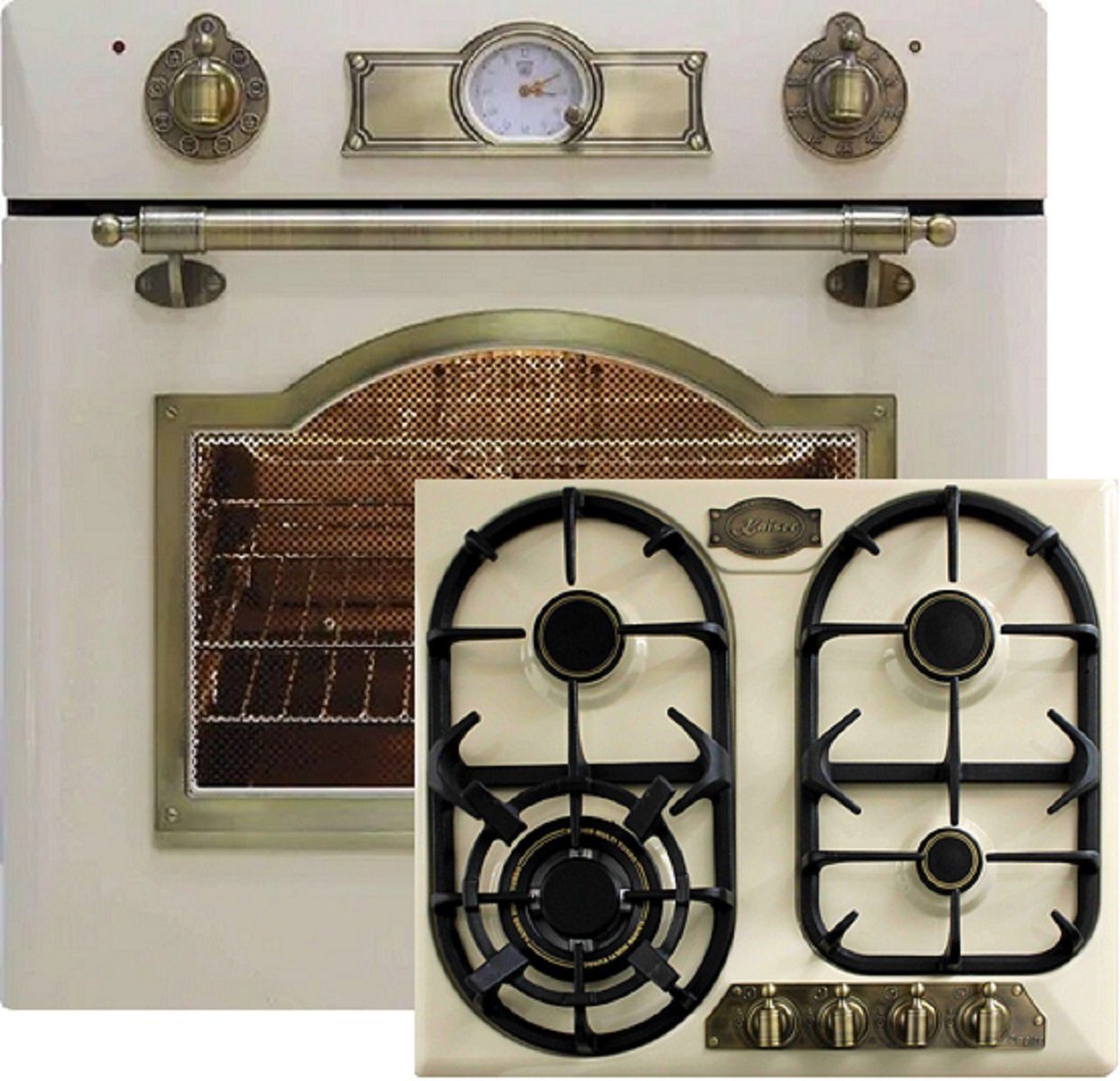 Kaiser Küchengeräte Backofen-Set EG 6345 ElfEm+KG 6325 ElfEm, Einbau Gasbackofen Selbstreinigung 67L +Gasherd, 60cm