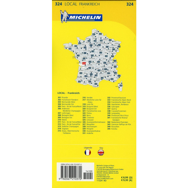 Michelin Charente 1 : 150 000 - Straßenkarte