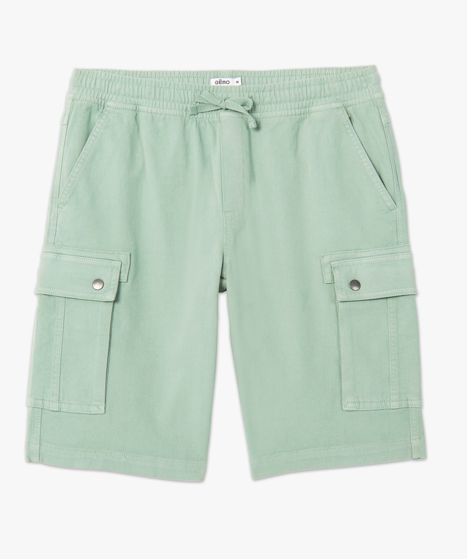 Bermuda homme coupe cargo au coloris unique vert | GEMO