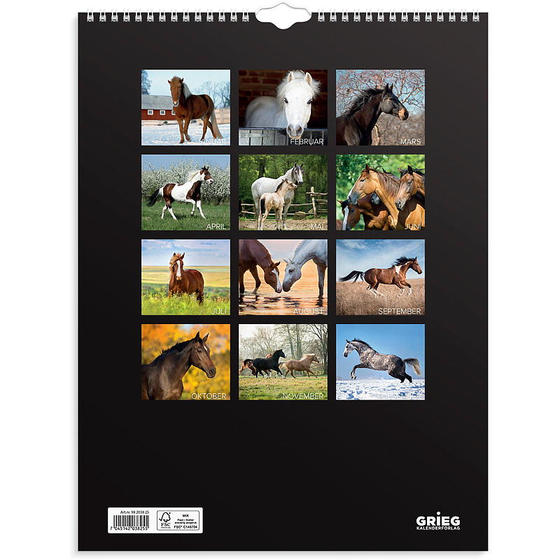 Veggkalender hester 2025