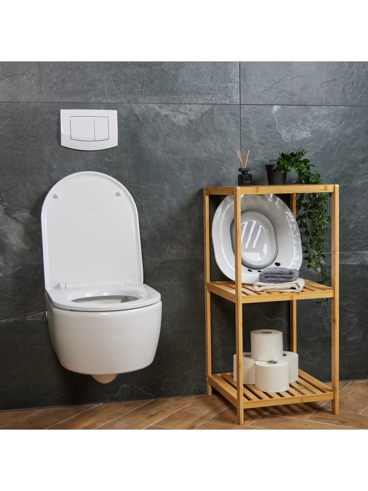 relaxdays Sitzbad in Weiß/ Grau - (B)36 x (H)12 x (T)39 cm günstig kaufen onesize