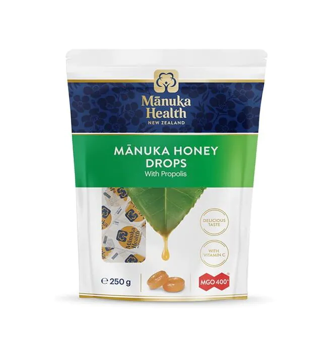 Saldainiai su Manuka medumi MGO 400+, propoliu ir vitaminu C, 250 g