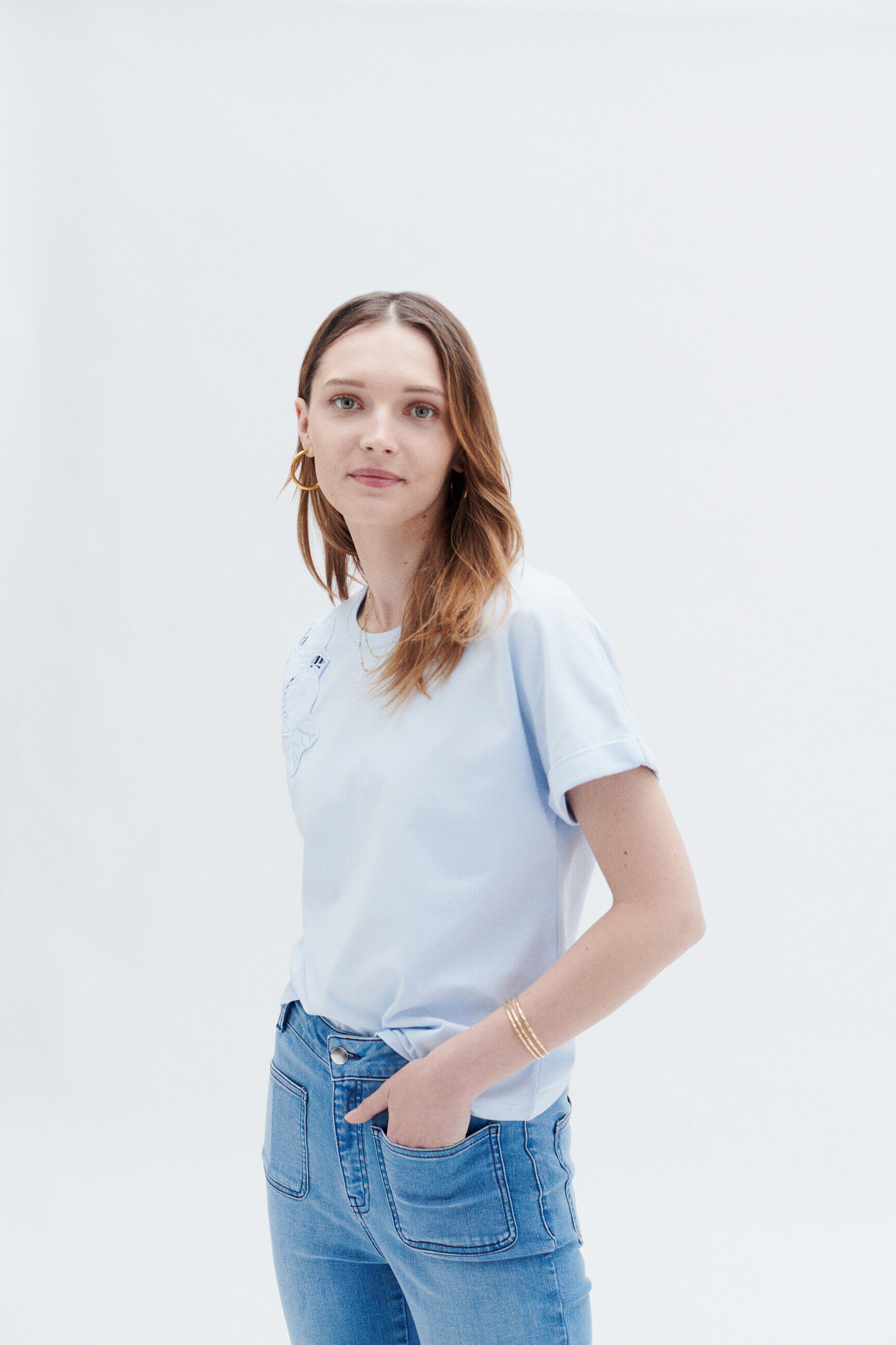 T-shirt tosca bleu ciel femme