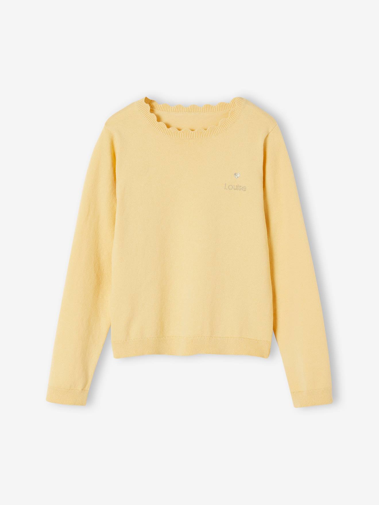 Vertbaudet Personalisierbarer Mädchen Pullover BASIC Oeko-Tex - aprikose