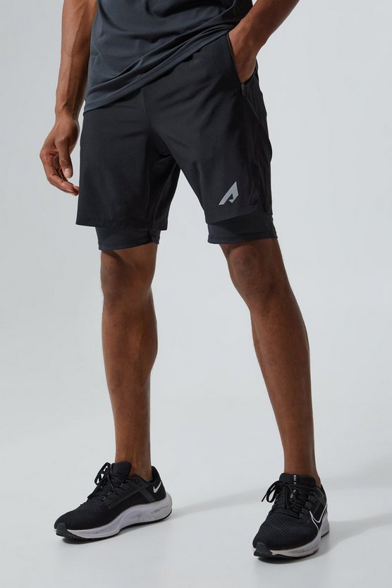 Reflektierende 2-in-1 Active Shorts