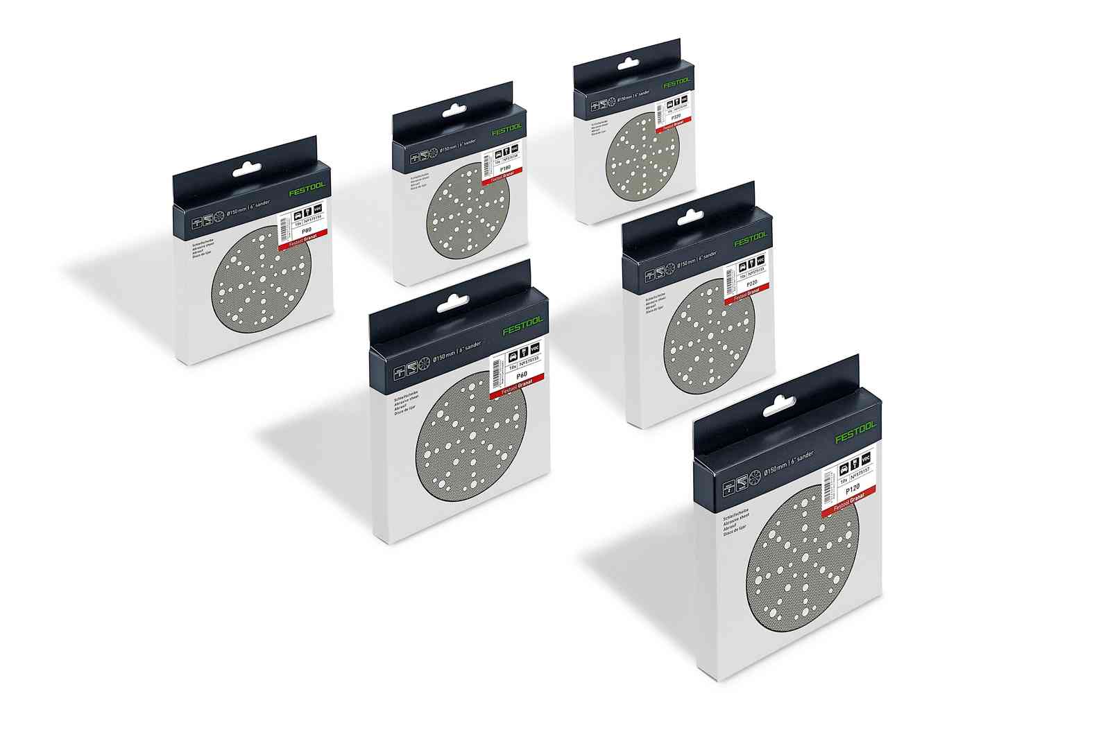 Festool Zubehör 578166 Starter-Set – Schleifscheibe STF D150/48 GR-Set Granat