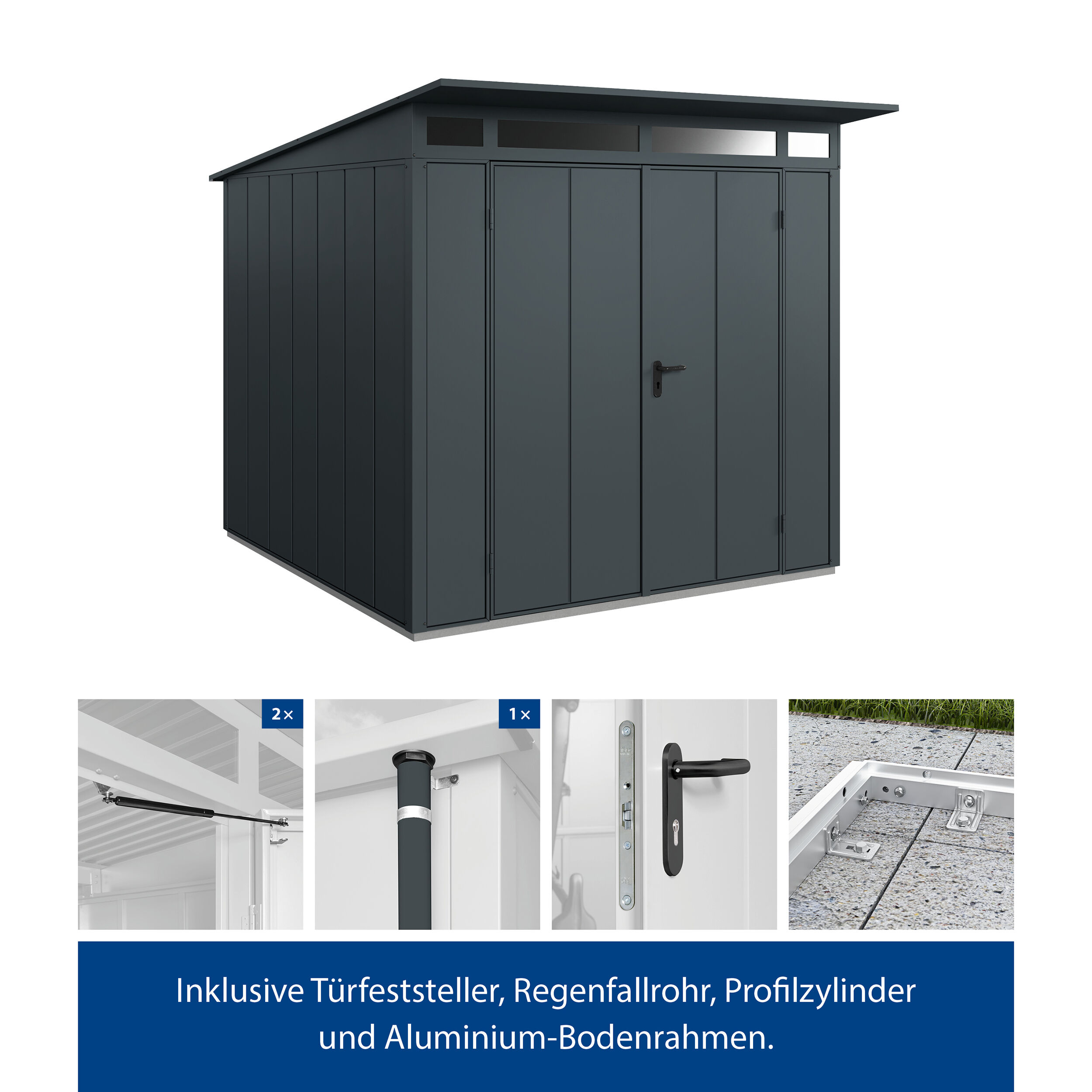 Set Berry Modern-P,Typ 2 Gerätehaus - Anthrazit