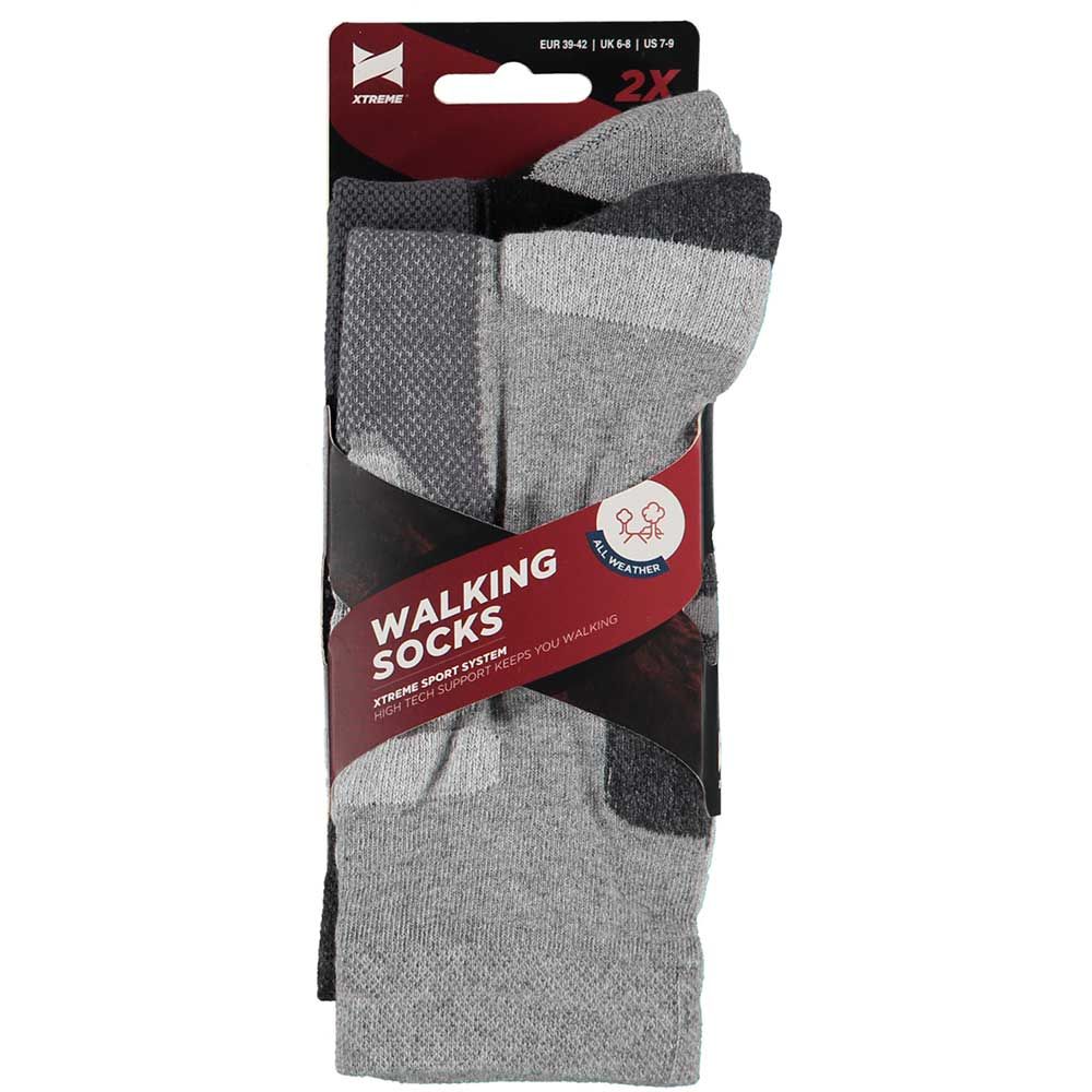 Xtreme 6 Paar Multi Grey Wandersocken