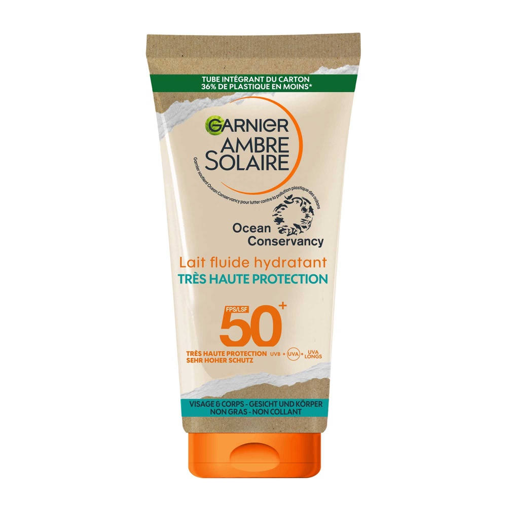 garnier Ambre Solaire Lait Fluide Hydratant Lait fluide hydratant très haute protection FPS50+