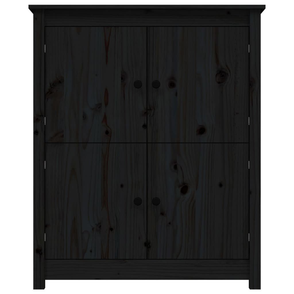 vidaXL Sideboard Sideboard Schwarz 83x41,5x100 cm Massivholz Kiefer (1 St)
