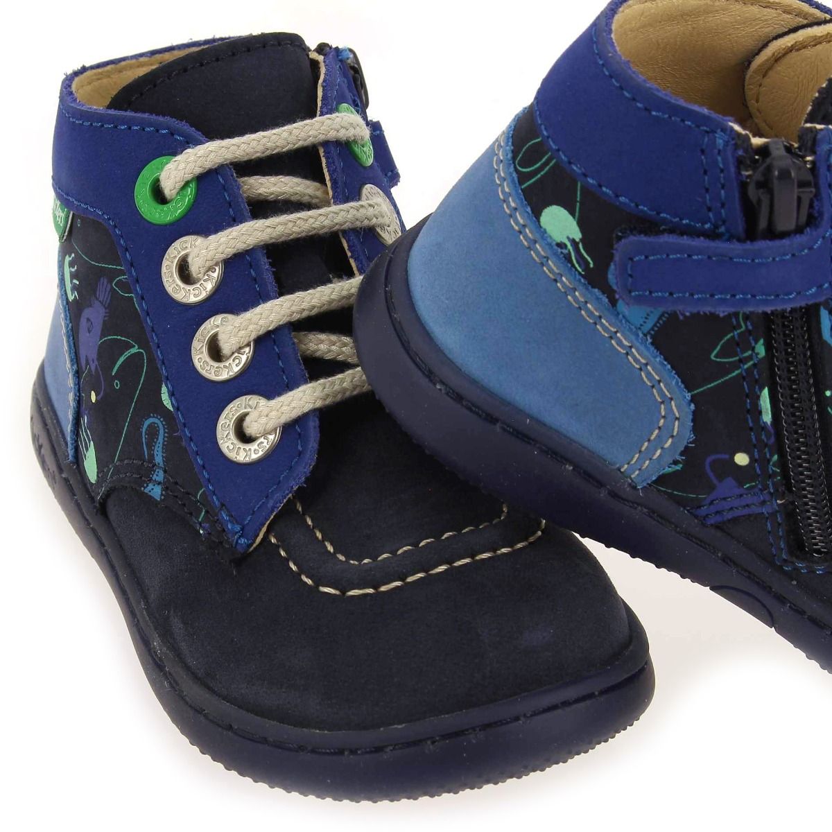 Kickers  KICKBONZIP AQUATIC - Marine Bleu Roi